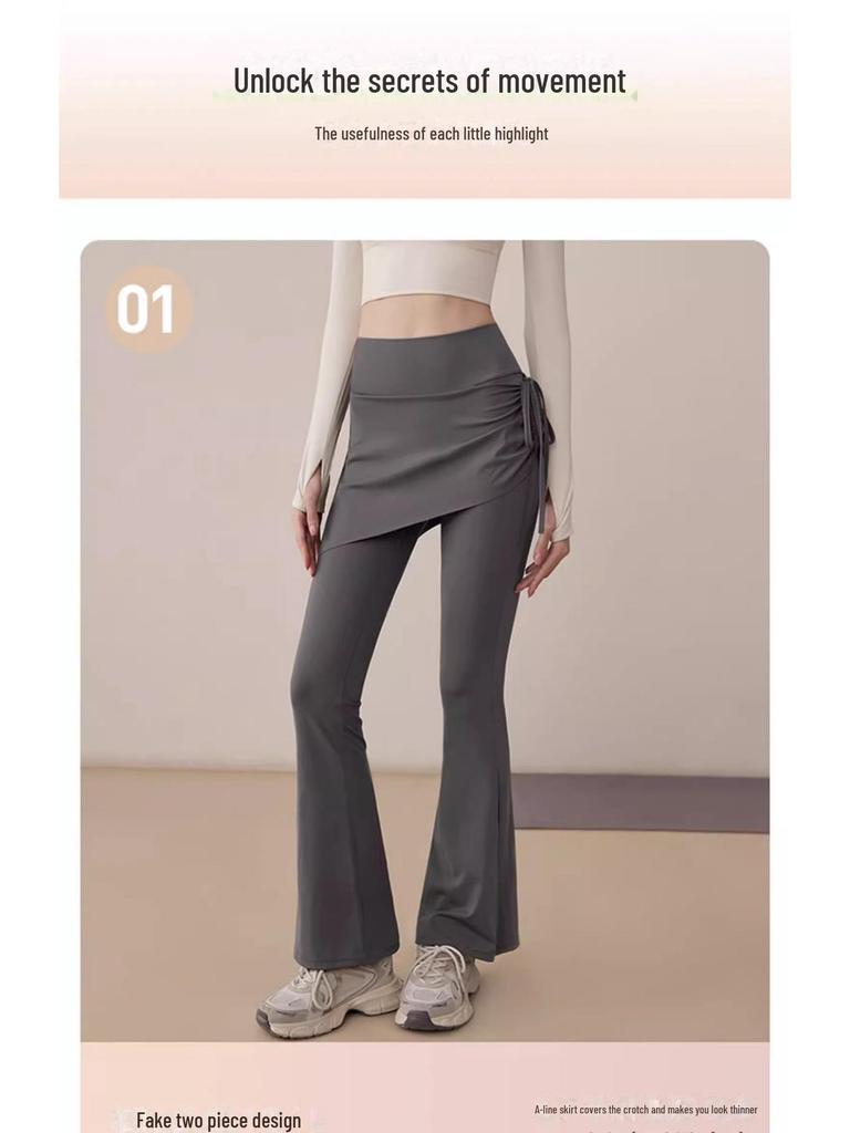 Spring 2025 Fashion Yoga Skirt Pants: Flared Fitness Trousers for Running & Sports
