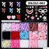 15Grids/box Mixed Resin Bowknot Nail Art Decorations 3D Acrylic Charms Kawaii Colorful Bow Rhinestone DIY Manicure Tools Parts