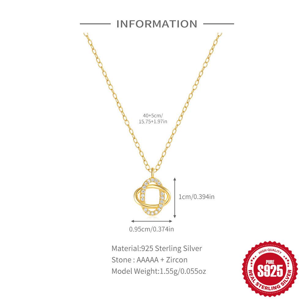 Серебряное ожерелье S925 с бриллиантами и кольцом «Холодная фея ветра» с простым геометрическим узором