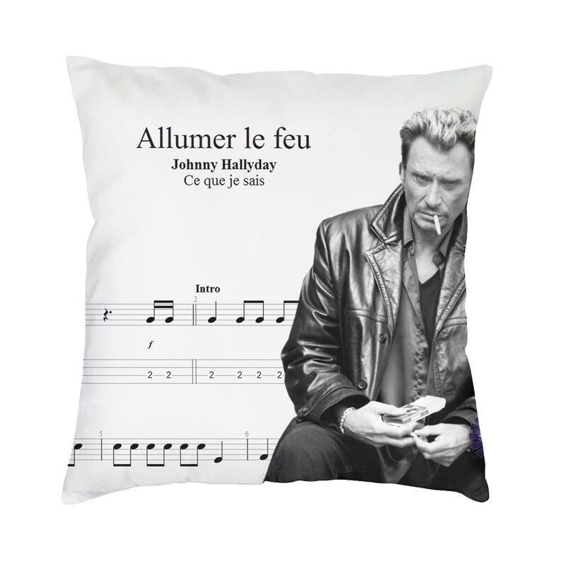 Fashion Johnny Hallyday Cushion Cover x Soft Singer French France Pillow Case for Car Square Pillowcase Home Decorative