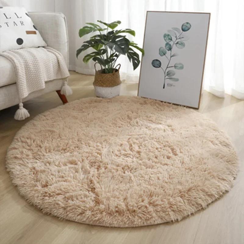 Ultra Soft Plush Round Rug Fluffy White Carpet For Living Room Bedroom Kids Room Home Decor
