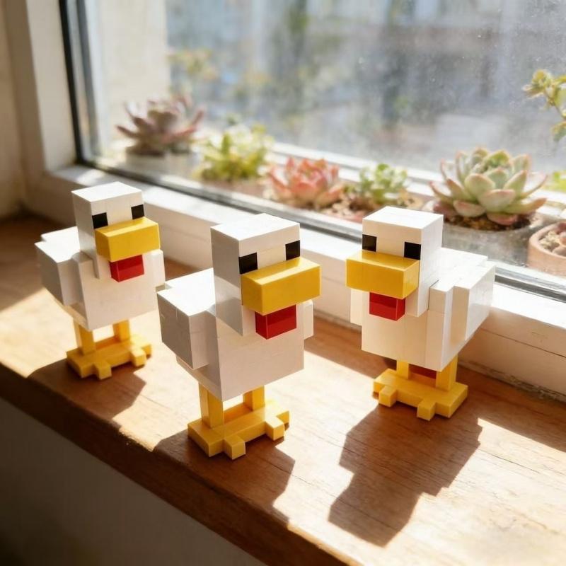 Костюм из трех предметов, Пиксельная модель курицы, напечатанная на 3D-принтере, Идеально подходит для украшения вашего стола или гостиной
