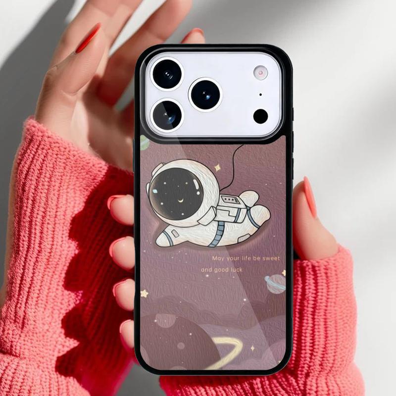 Астронавт Космос мультяшный Чехол для телефона для iPhone 17 16 15 14 13 Pro Max Задняя крышка для 12 11 Pro Coque