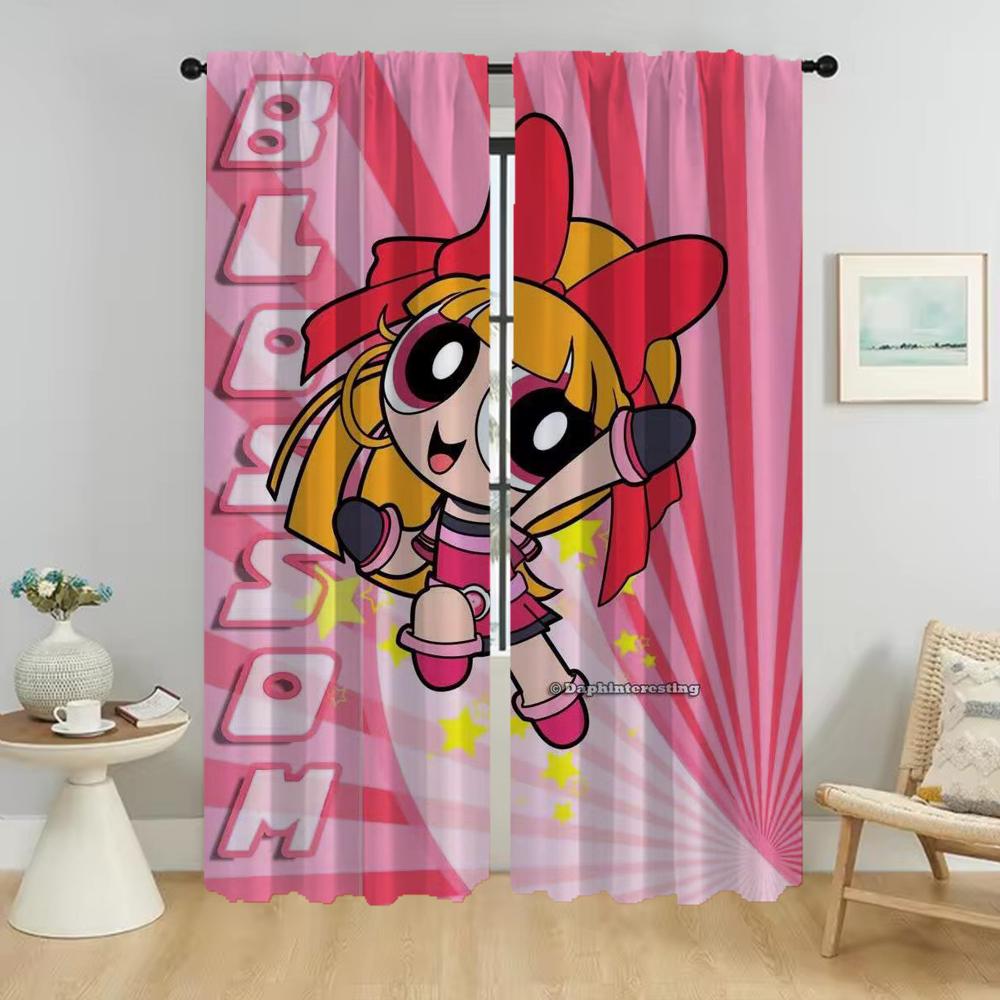 Современные шторы для гостиной для камеры Powerpuffs Home Interior Шторы 2 шт. Украшения на Хэллоуин Шторы для окон