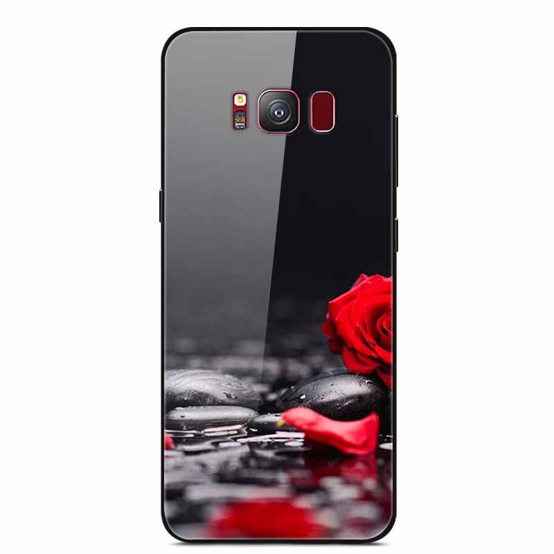 Стеклянная задняя крышка для чехла телефона Samsung S8 Plus, S8Plus, жесткий чехол из закаленного стекла для Samsung Galaxy S8 Plus, S 8, мягкий край
