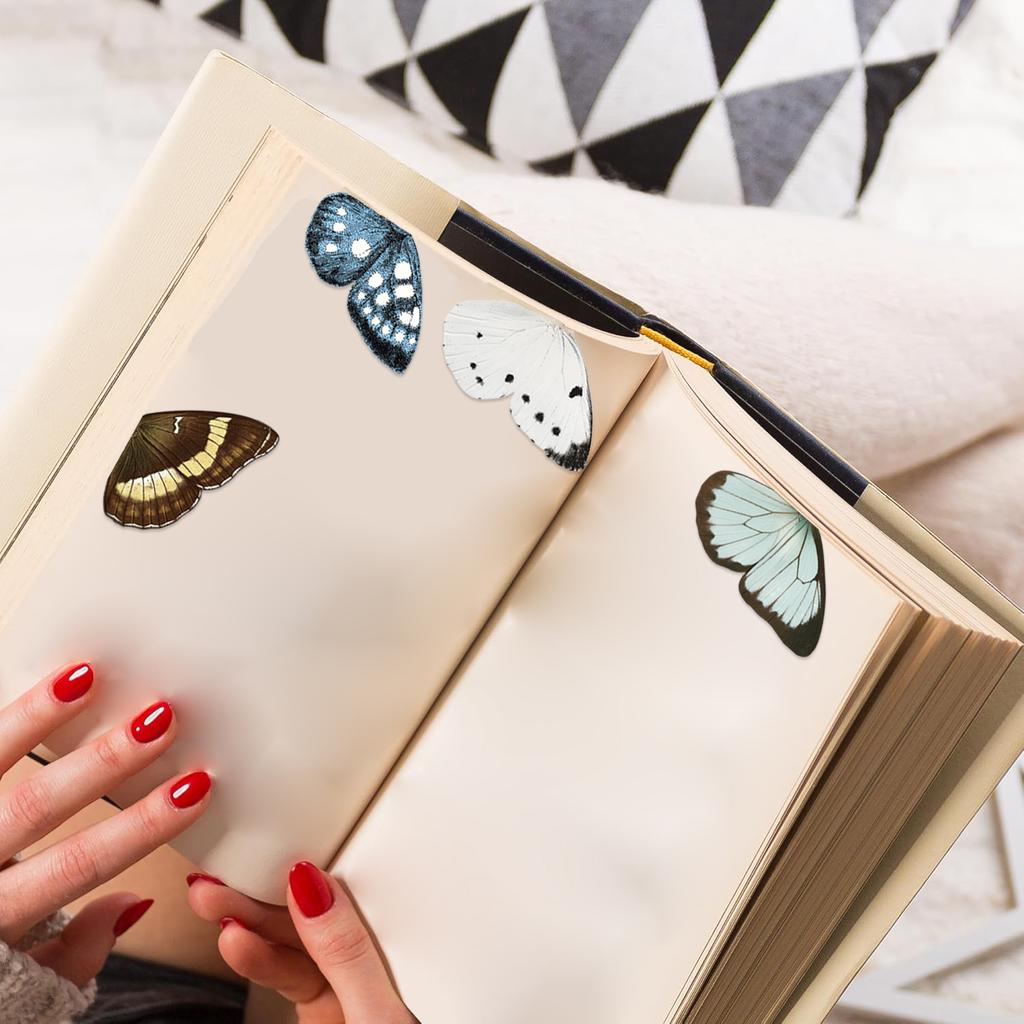 5 Pcs Colourful Butterfly Bookmarks Cute Magnetic Bookmark Double Sided Magnetic Page Markers Page Clip Buckles for Book Lover