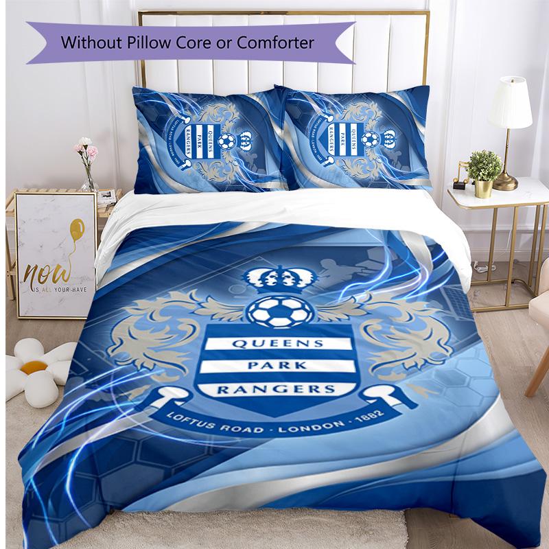 Queens Park Rangers Football Printed 3 Pieces Bedding Set, Comfortable Skin Friendly Bedroom Duvet Cover Set