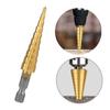 3Pcs/set 3-12mm 4-12mm 4-20mm HSS Straight Groove Step Drill Bit Titanium Coated Wood Metal Hole Cutter Core Drilling Tools Set