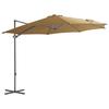VidaXL Cantilever Garden Parasol with Steel Pole, Patio Sunshade, Sun Shelter, Terrace Parasol, Taupe 44631