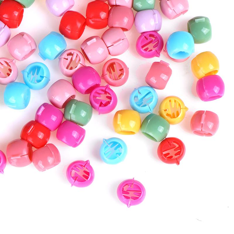 100 шт. Мини-зажимы для волос для женщин, девочек, милые конфетные цвета, бусины, головные уборы