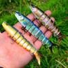 13.5CM/19G Multi-Jointed Fishing Lure with Hooks Realistic 8-Section Swimbait Bionic Hard Artificial Bait Freshwater Saltwater Fishing Accessories