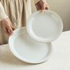 Простая однотонная керамическая тарелка, бытовая тарелка для фруктового салата, десертная тарелка, изысканная, практичная, тарелка для стейка и пасты, посуда