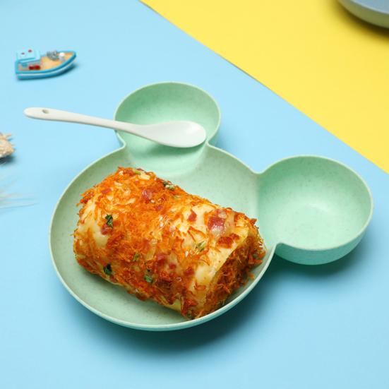 Прочная компактная милая тарелка с 3 отделениями для закусок из сухофруктов для детей, сервировочная тарелка