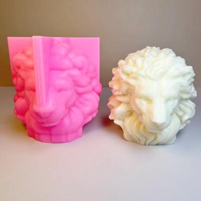 3D Лев свеча силиконовая форма Голова льва смола силиконовая форма Лев украшение дома бетон гипс цемент силиконовая форма