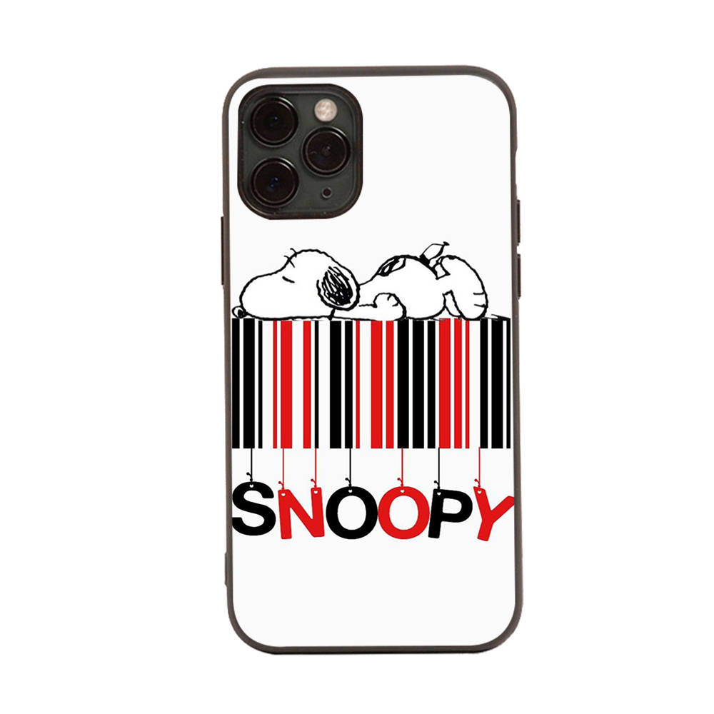SM16 Snoopy Black Sofe Case for Samsung Note 20 Lite S24 Ultra S23 A03 A05 A06 A11 A71 A15 A16 A13 A24 A25 A33 A52 A53 A50 M55 M35 Plus