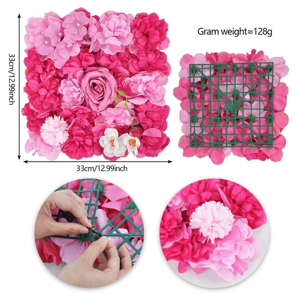 33x33cm Panel Rose Flower Wall 3D Rose Artificial Flower Backdrop  Birthday Party