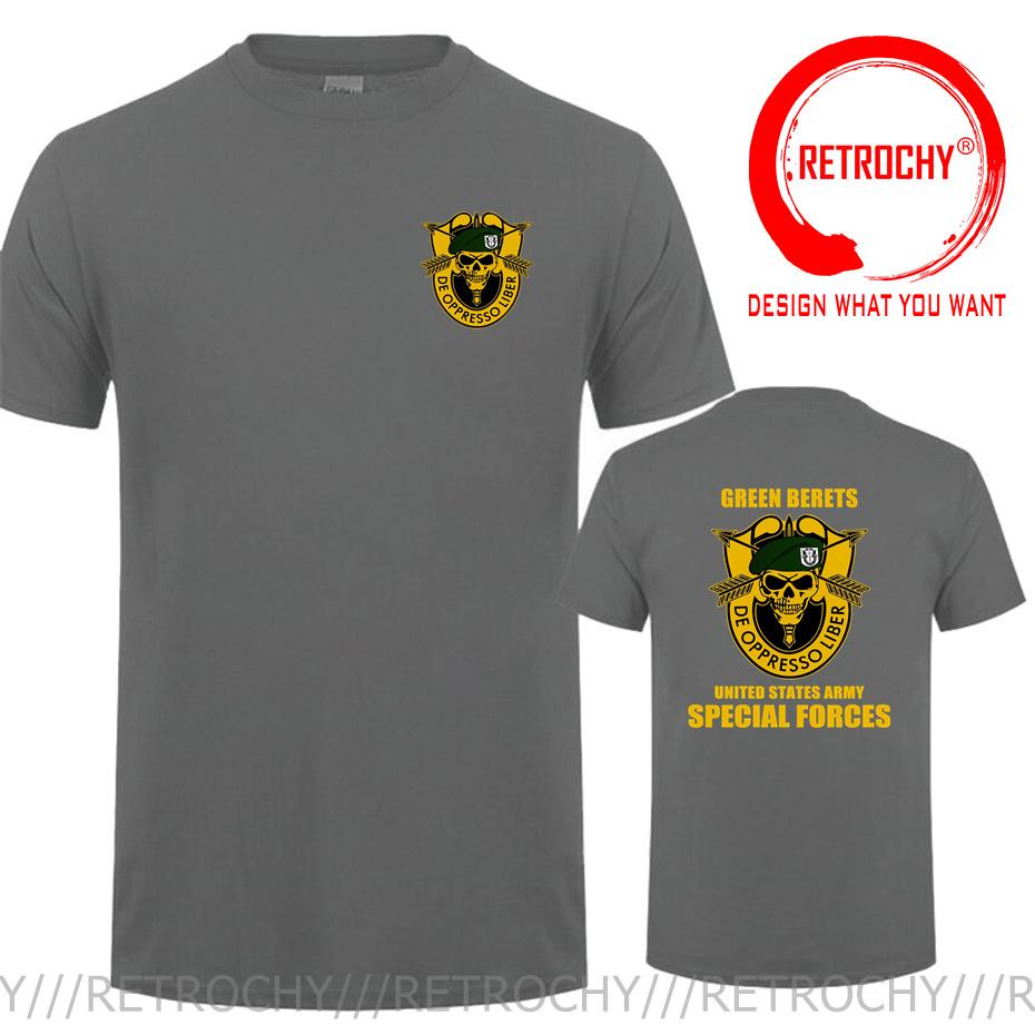 Fashion Us Army Special Forces Airborne Comunisexdo Ranger Front Back Print TShirt Usa Military Green T Shirt Cool Unisex Tee Shirt