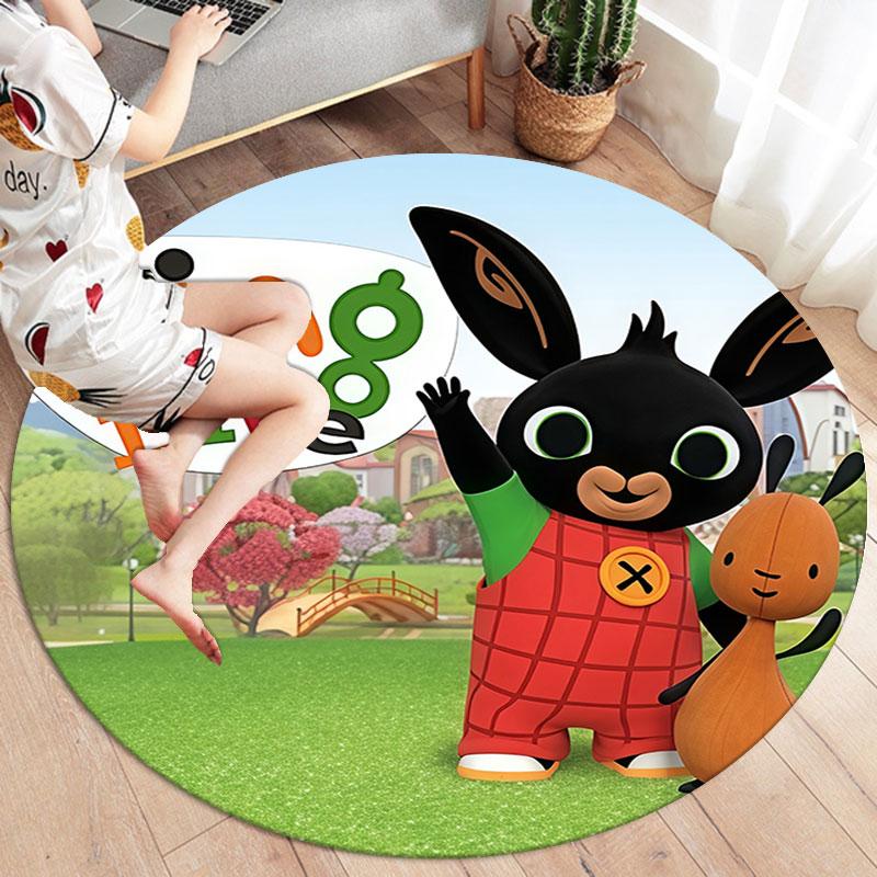 Bing Round Area Rug,Carpet Rug for Living Room Bedroom Sofa Playroom Decor,Non-slip Floor Mat
