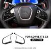 Real Hard Carbon Fiber Steering Wheel Button CoverFor Chevrolet Corvette C8 2020 2021 2022 2023 Interior Accessories Sticker