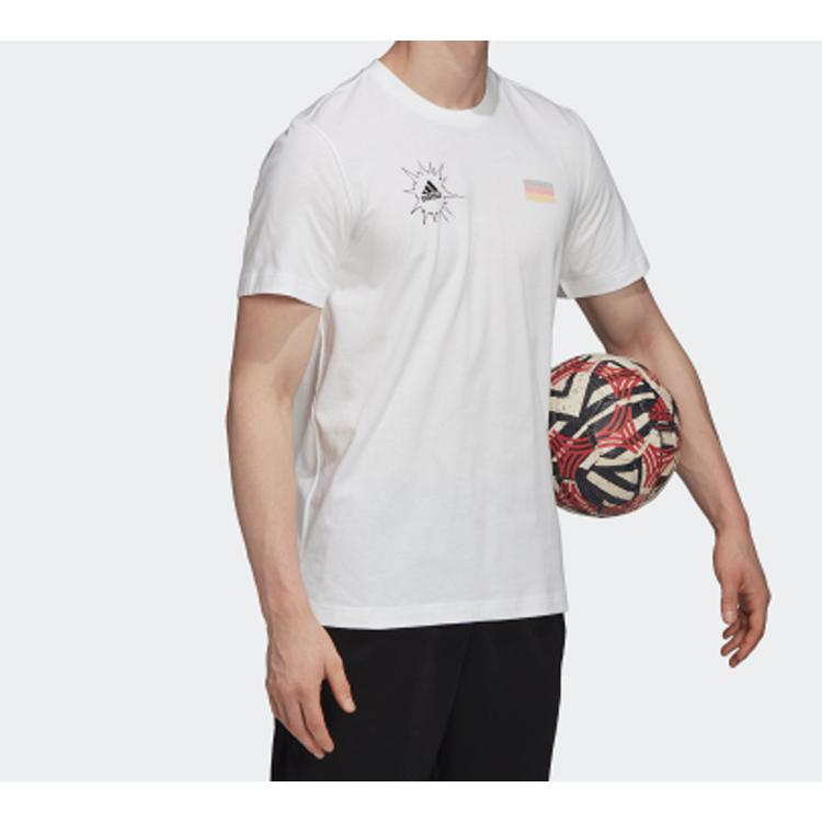 adidas Мужские белые футболки для футбола, умеренный прямой крой, FQ7638