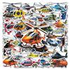 50/100PCS Cartoon Helicopter Stickers Cool Transportation Waterproof Decoration DIY Notebook Stickers