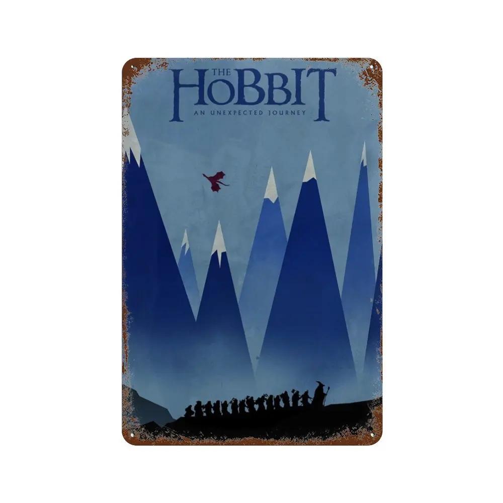 Abstract ring art retro travel poster metal tin sign movie lord of mordor magic suitable for wall kids bedroom home decor