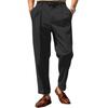Men's Button Tapered Suit Pants Classic-Fit Pleated Dress Pant Lightweight Straight-Legs Men Trousers