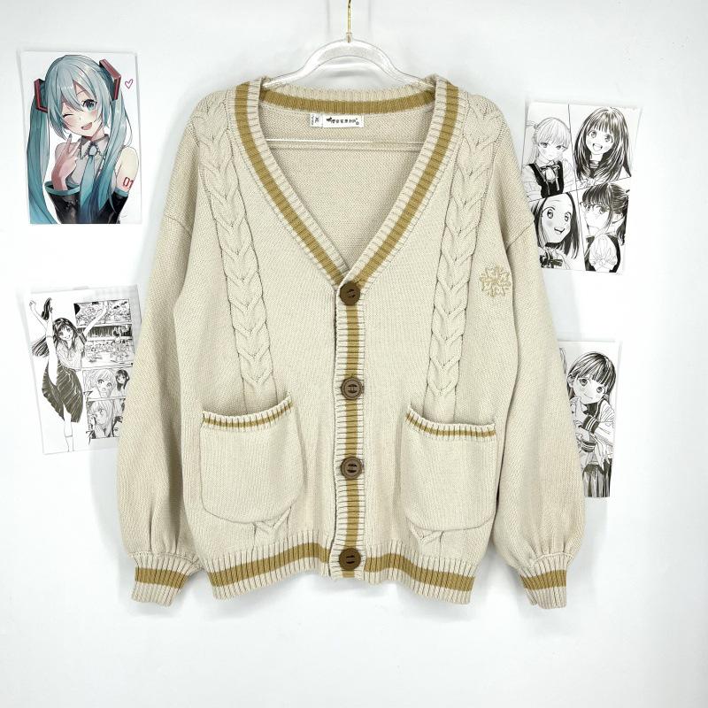 Кардиган с длинным рукавом в стиле колледжа Суй Инь – Осенне-зимний свитер для школьной формы JK