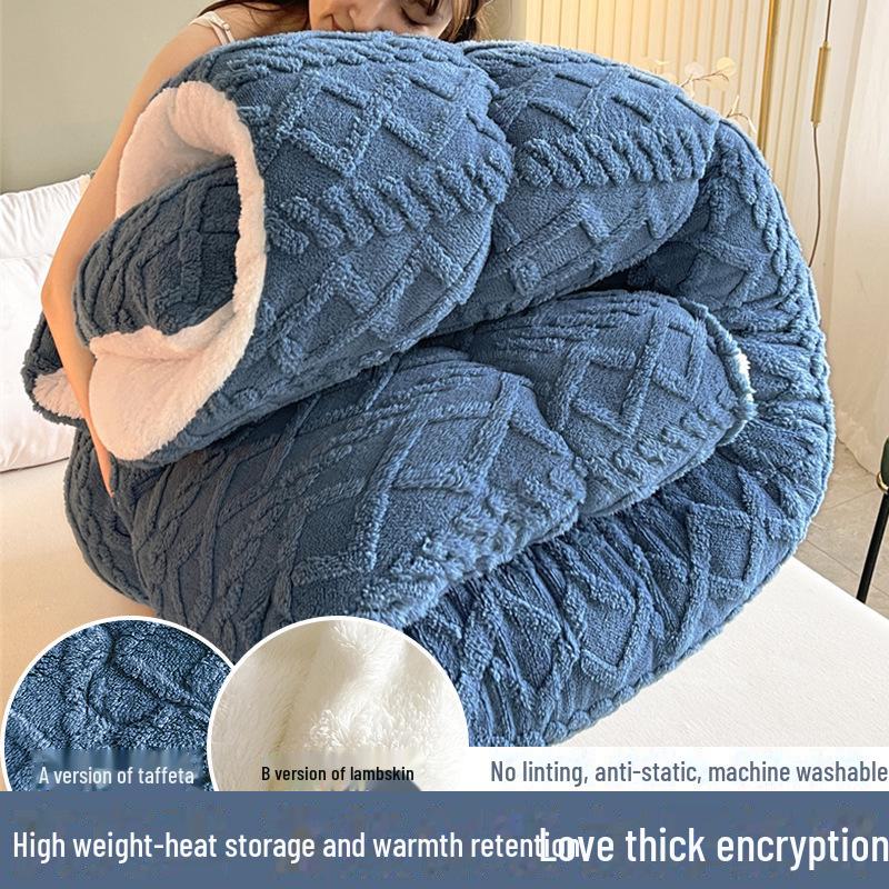 Мягкое бархатное зимнее одеяло из тафты с овчиной для общежитий и домов