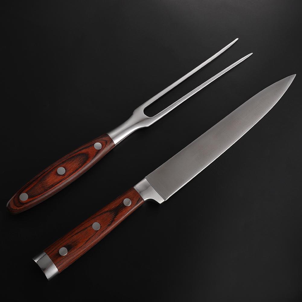 Набор вилок для барбекю, ножей, вилок и ножей из нержавеющей стали для нарезки мяса на барбекю