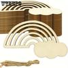 30pcs Wooden Craft Cutouts for DIY Projects - Perfect for Christmas Party Decorations, Jewelry Making & More