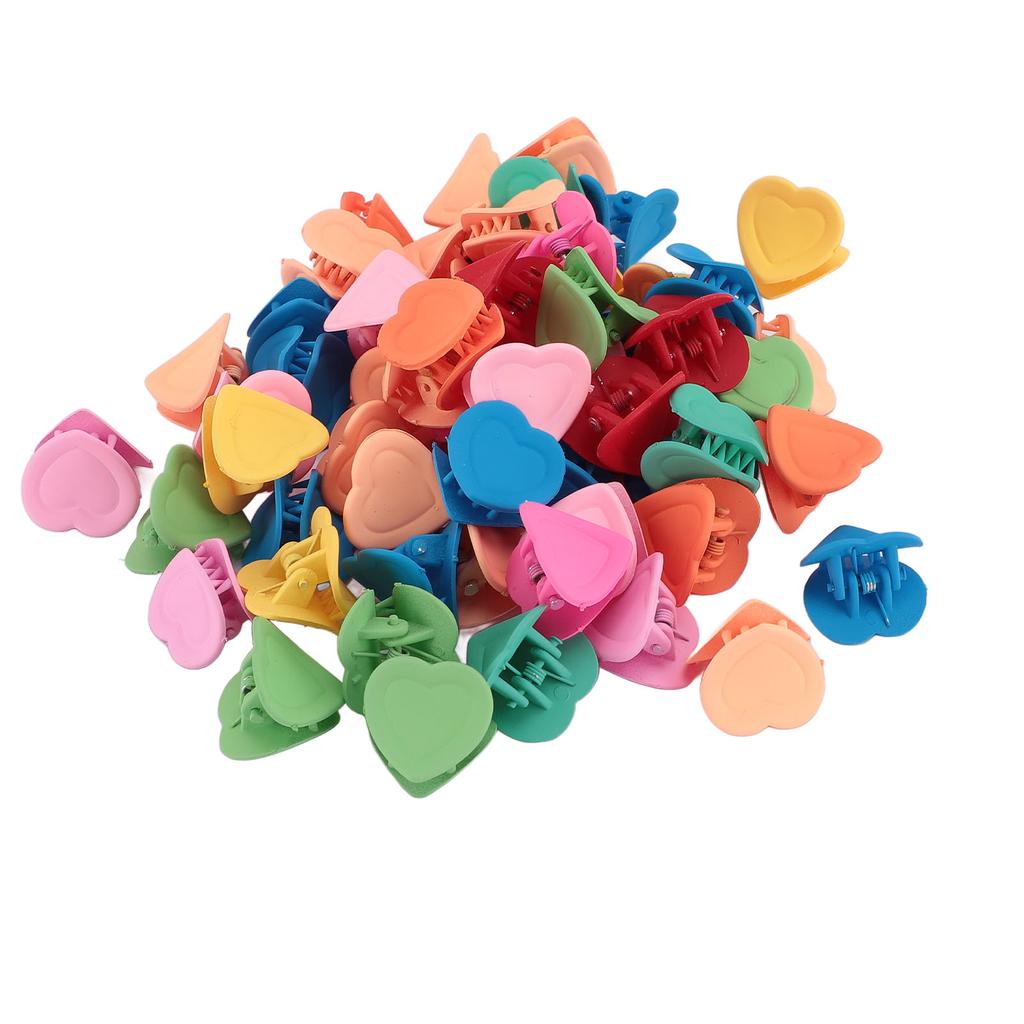 100pcs Mini Heart Claw Clips Tiny Cute Hairpin Hair Decoration Accessories Children Colorful Hair Cl