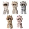 Furry Scarf Hat Gloves Set for Women Outdoor Sports Furry Soft Hat Thickened Headgear Hat for Winter Sports