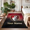 Crystal Velvet Rug Custom Name Text, Soft Non Slip Floor Mat Home DecorBournemouth Football