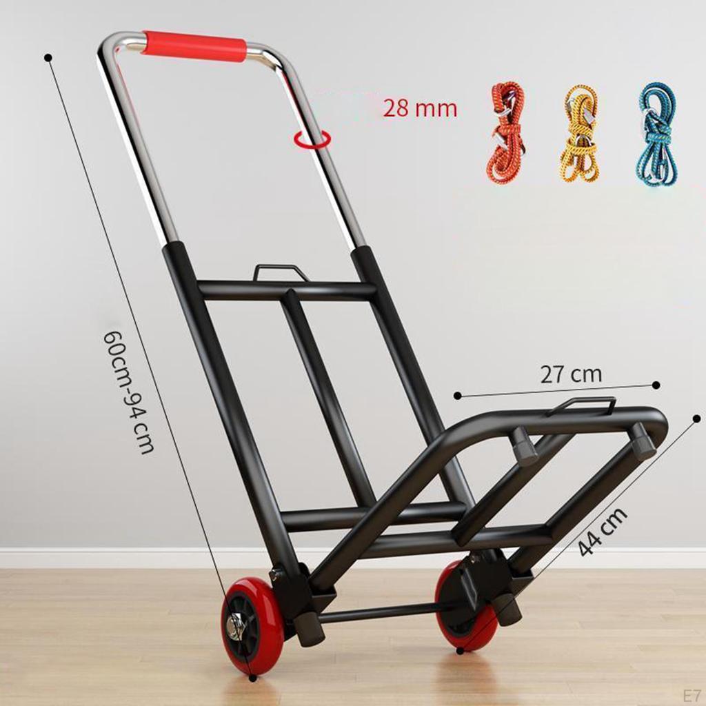 Foldable Hand Truck Dolly Adjustable Handle Collapsible Trolley Cart Convenient for Couriers