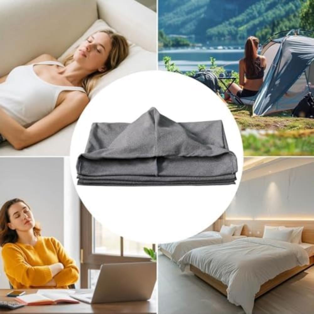 Adult soft pressure wearable blanket comfortable sleep cocoon breathable portable travel camping home sleeping bag machine washable gray large 18