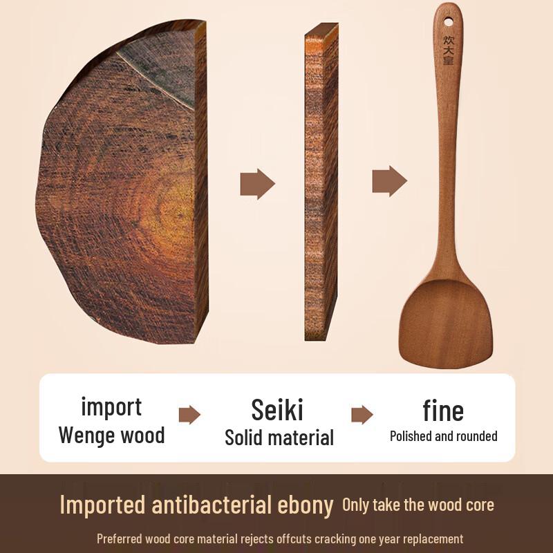 Antibacterial Ebony Wood Kitchen Utensil Set