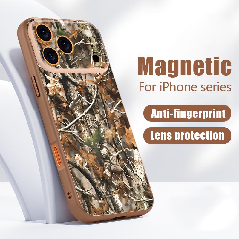 Чехол с узором «Цветы на дереве» для iPhone 17 Pro Max Чехол iPhone 16 15 14 13 Pro Max Магнитный для Magsafe Гибридный Тонкий Матовый Чехол