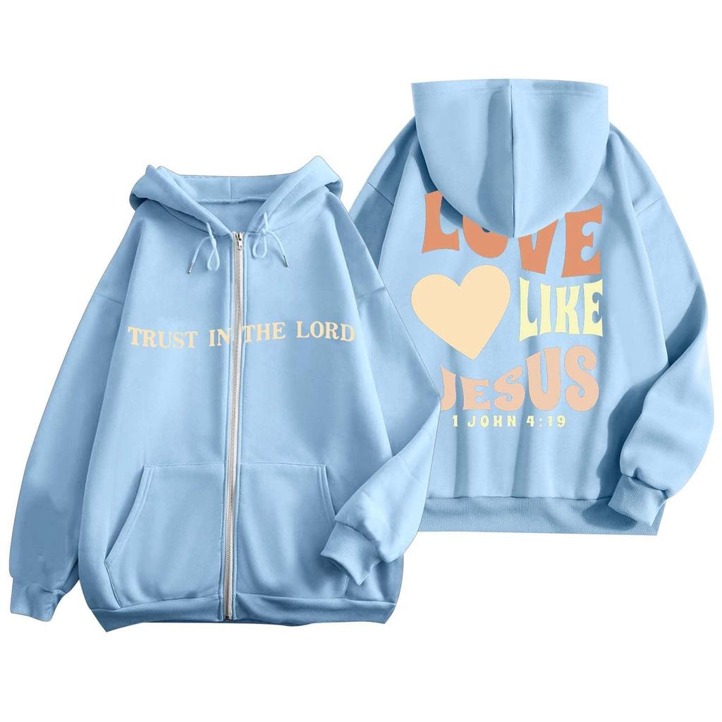 Женская модная повседневная куртка с длинными рукавами и принтом на молнии с капюшоном