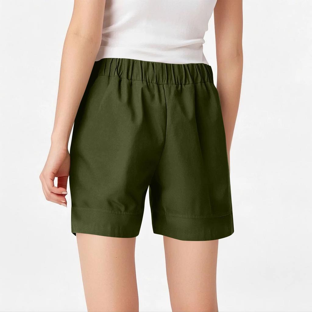 Женские повседневные летние эластичные пляжные шорты однотонные повседневные шорты