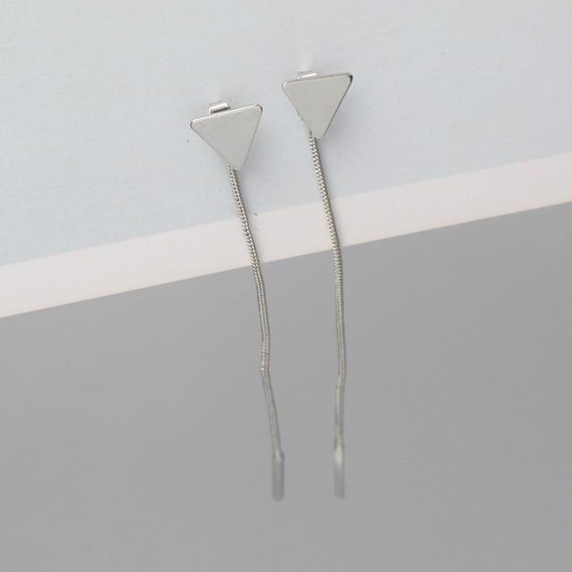 Новые геометрические треугольные длинные серьги-капли с кисточками для женщин в минималистичном стиле, длинные висячие серьги Oorbellen