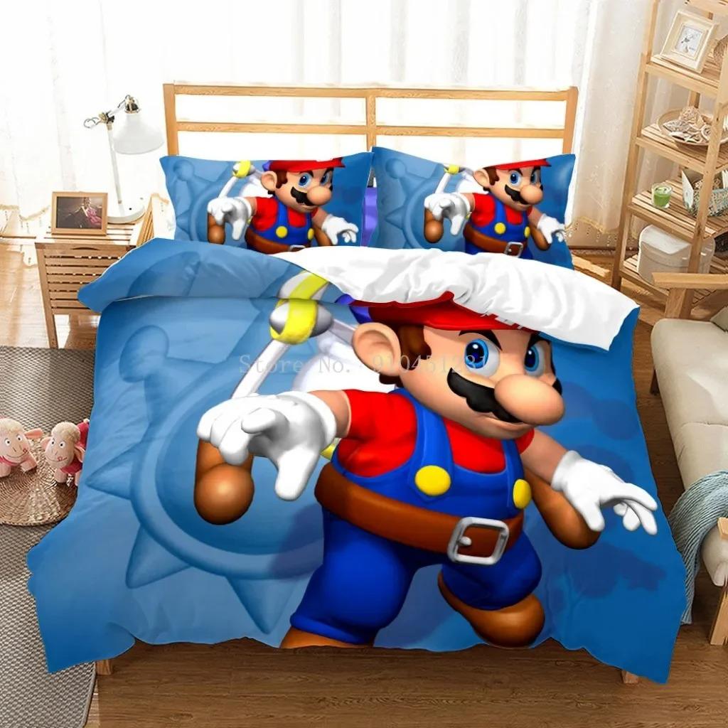 Super Mario Duvet Cover Set Comfortable and Warm Bedding Set for Decorating Your Bedroom and Enhancing Home Life for Teens Gifts