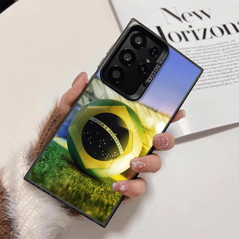 Brazil Brazilian Flag Shockproof Phone Case for Samsung Galaxy S26 Edge S25 Ultra S24 FE S23 Plus S21 Cover Anti Fall Fundas