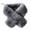 Winter Gifts for Women Plush Cross Scarf, Stylish Faux Fur Neck Warmer, Soft Velvet Gaiter Double-Sided Thermal Wrap Elegant Scarf Ladies Girls Fox