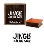 Printtoo Diary Card Print Jingle All The Way Text Design Square Wooden Rubber Stamp-2 x 2