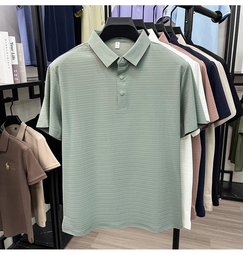 [Texture] Summer ammonia high elasticity casual versatile short sleeved polo shirt