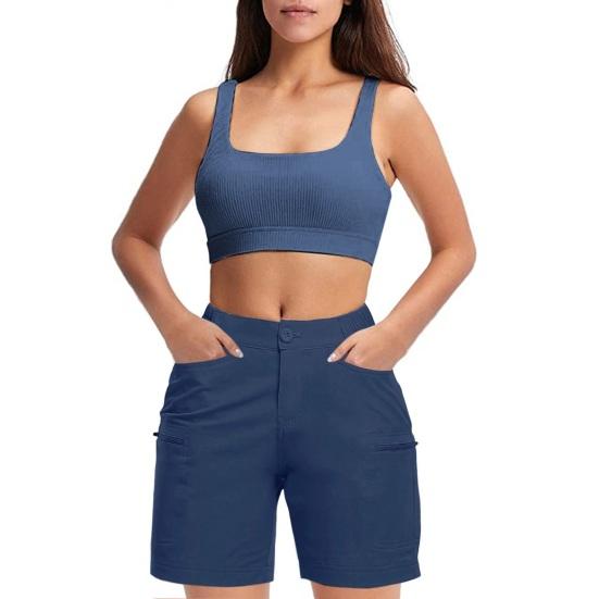 Женские шорты-бермуды, эластичные шорты для походов с высокой талией и карманами, повседневные быстросохнущие шорты для гольфа для летнего активного отдыха