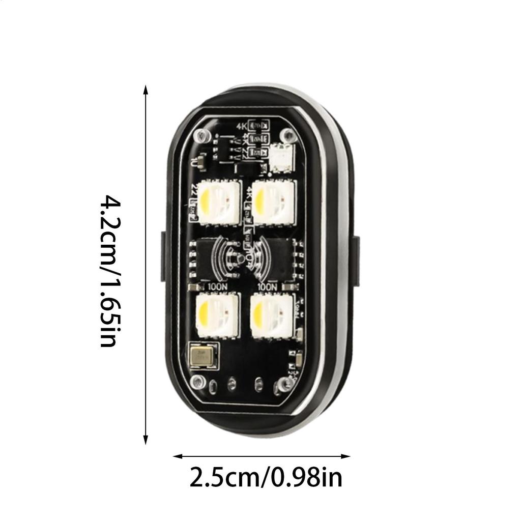 Flashing LED Lights 6 Pieces Cordless Drone Lamp Remote Control 8-Color Anti Collision LED For Dirtbike Trailer Stroller