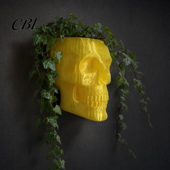Gothic Wall Vase Skull Planter, Skeleton Hanging Spooky Head Ivy Holder Flower Pot for Halloween Living Room Bedroom Home Decor Centerpiece