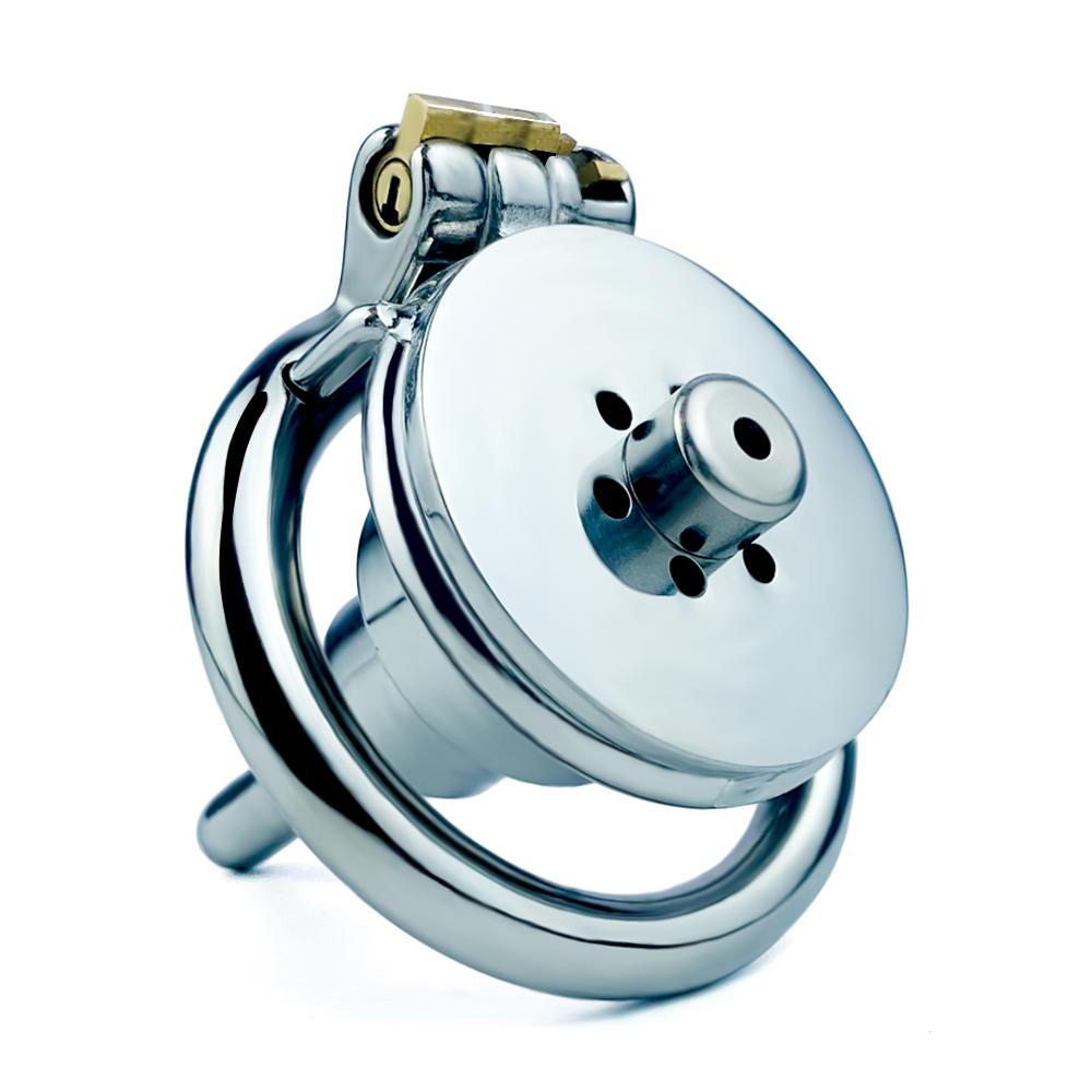 FRRK Inverted Plugged Cylinder Chastity Cage for Man Couple Stainless Steel Cock Lock Device Penis Rings Adults Sex Toys Shop